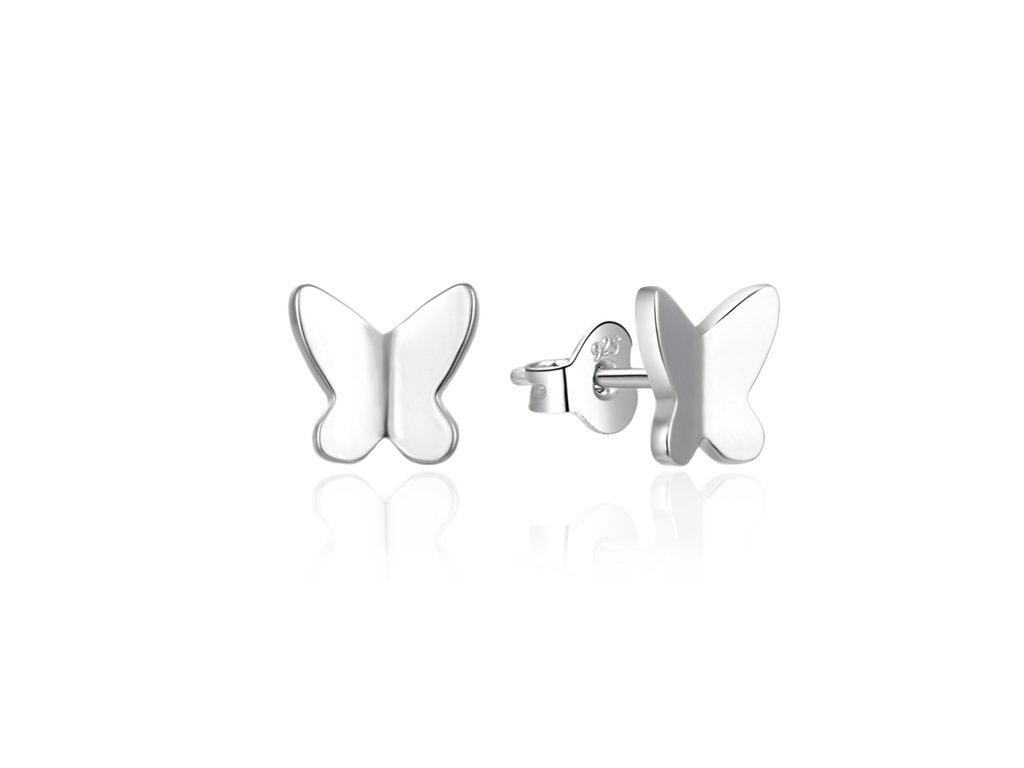 Minimalistick&eacute; stř&iacute;brn&eacute; n&aacute;u&scaron;nice mot&yacute;lci AGT-E174P