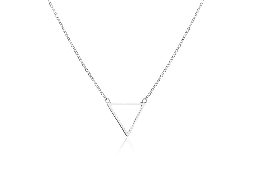 Minimalistický stříbrný náhrdelník s trojúhelníkem AGT-N033X