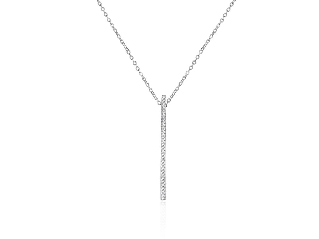 Elegantn&iacute; stř&iacute;brn&yacute; n&aacute;hrdeln&iacute;k se zirkony  AGT-N037W