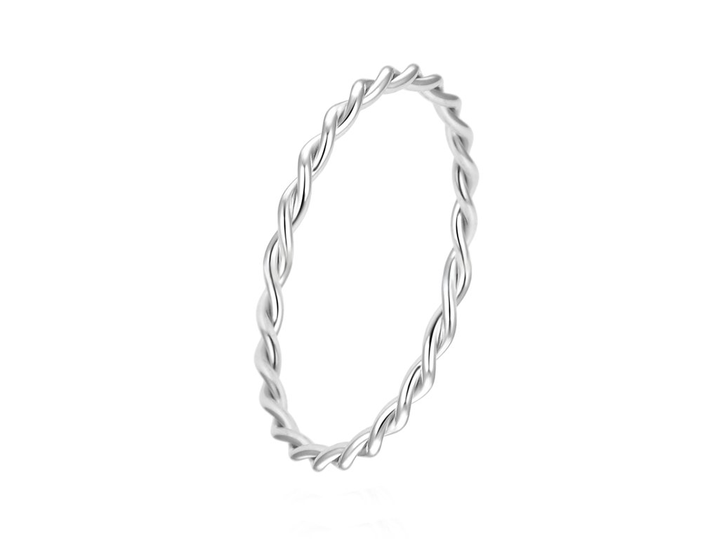 Minimalistický kroucený stříbrný prsten AGG315L