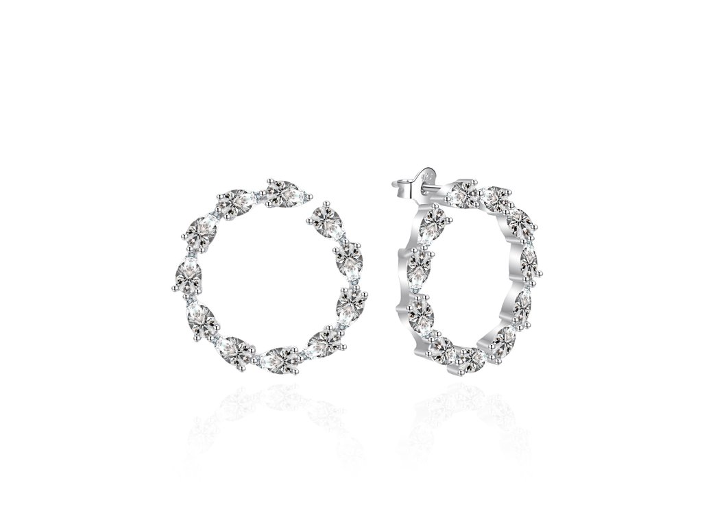 Elegantn&iacute; stř&iacute;brn&eacute; kruhov&eacute; n&aacute;u&scaron;nice AGT-E037PW