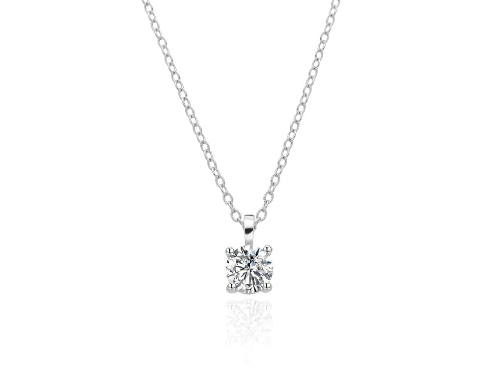 Elegantn&iacute; stř&iacute;brn&yacute; n&aacute;hrdeln&iacute;k s čir&yacute;m zirkonem AGT-N023W