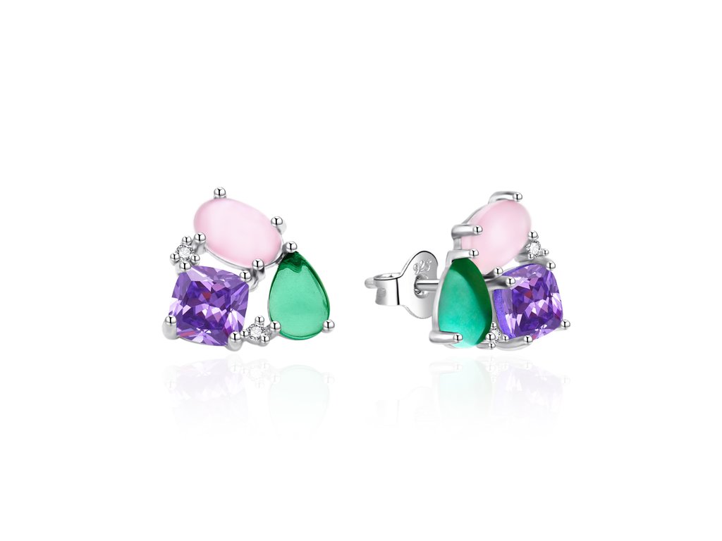 Elegantn&iacute; n&aacute;u&scaron;nice s barevn&yacute;mi zirkony AGT-E128PC