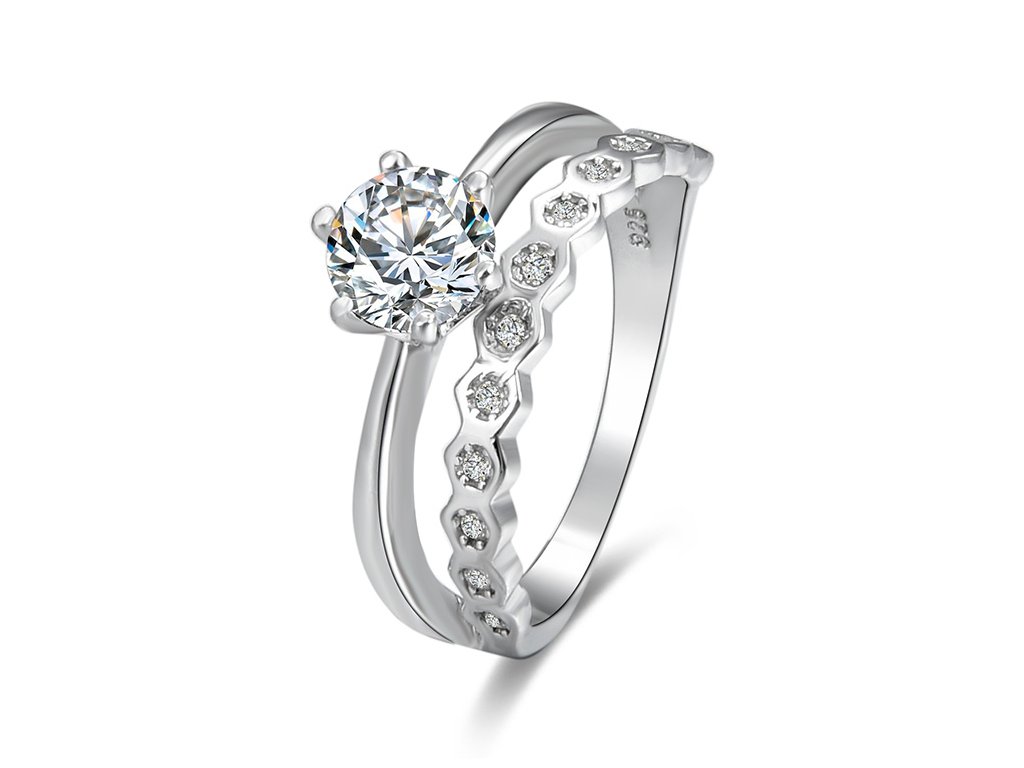 14603 14603 originalni dvojity prsten se zirkony agg384 velikost 50 3 37 g