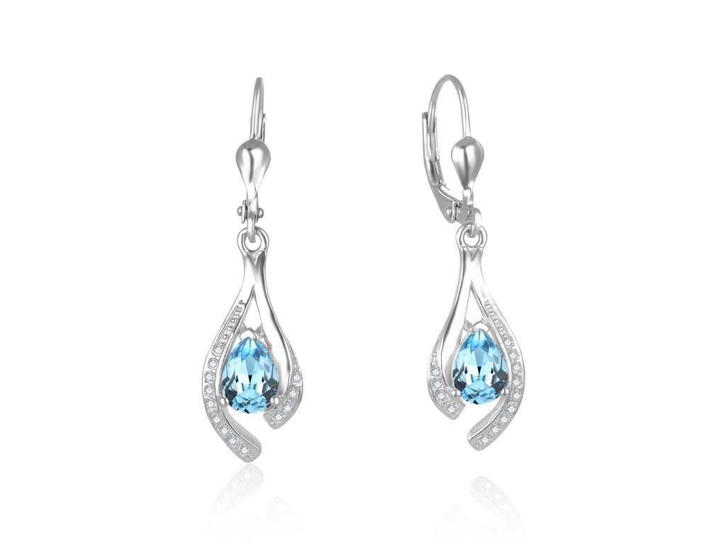 Elegantn&iacute; visac&iacute; n&aacute;u&scaron;nice s modr&yacute;m zirkonem AGUC2693-T