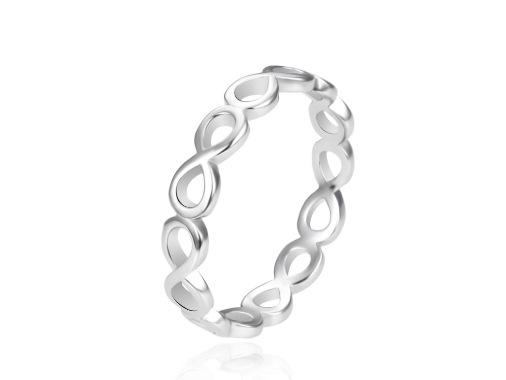 Elegantn&iacute; prsten s propleten&yacute;mi symboly nekonečna AGT-R52X (Velikost 60  (1,60 g))